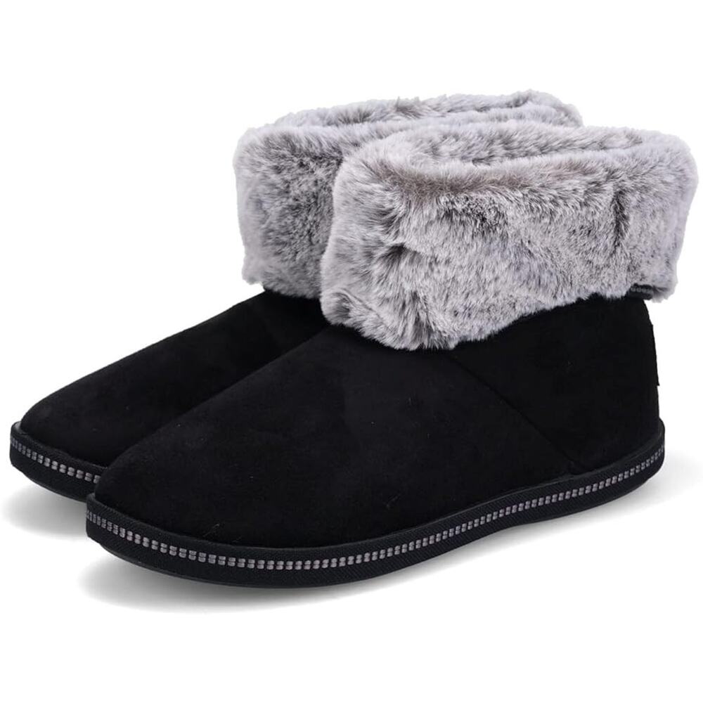 Skechers Boots Bootie Womens Black Faux Fur Memory Foam Cozy Campfire Choose Sz